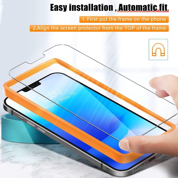 [3 Pack] iPhone 12 / 12 Pro Tempered Glass Screen Protector + Installation Frame - Picture 6 of 7